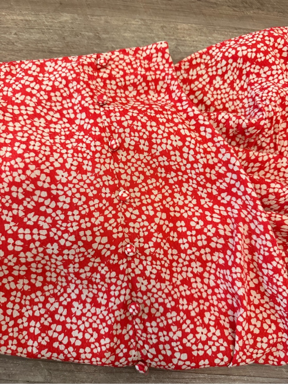 Mango Slit Red Floral Maxi Skirt - Picture 5 of 6